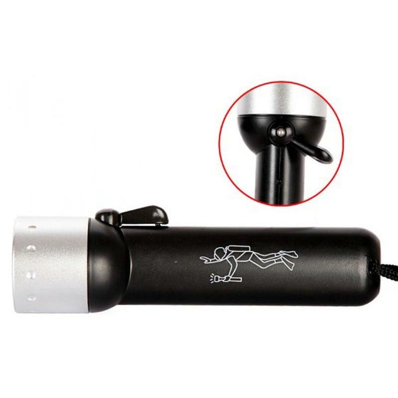 Senter LED Bawah Air untuk Menyelam Waterproof Flashlight Q3 180 Lumens - Black