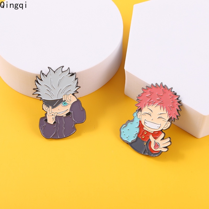 Bros Pin Enamel Desain Kartun Jujutsu Kaisen Itadori Yuji Gojo Satoru Untuk Hadiah