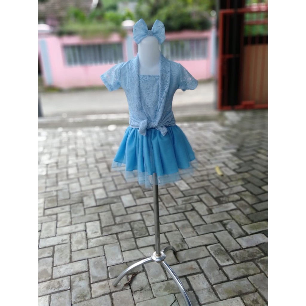 TUTU DRESS ANAK 5-7 TAHUN WARNA BIRU FROZEN {READY STOK}