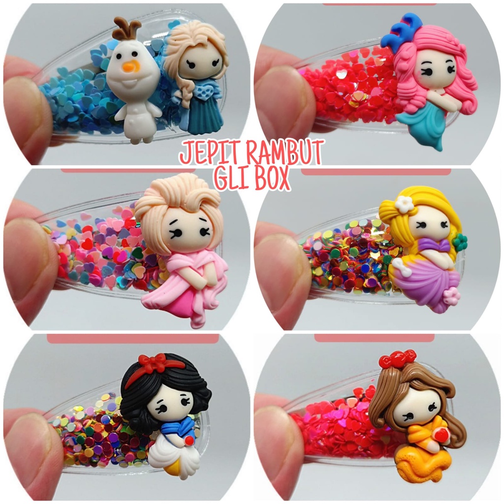 JEPIT RAMBUT KOREA ANAK GLITER PRINCESS UNICORN AKSESORIS PRINCES LUCU IMPORT HAIRCLIP UNICORN