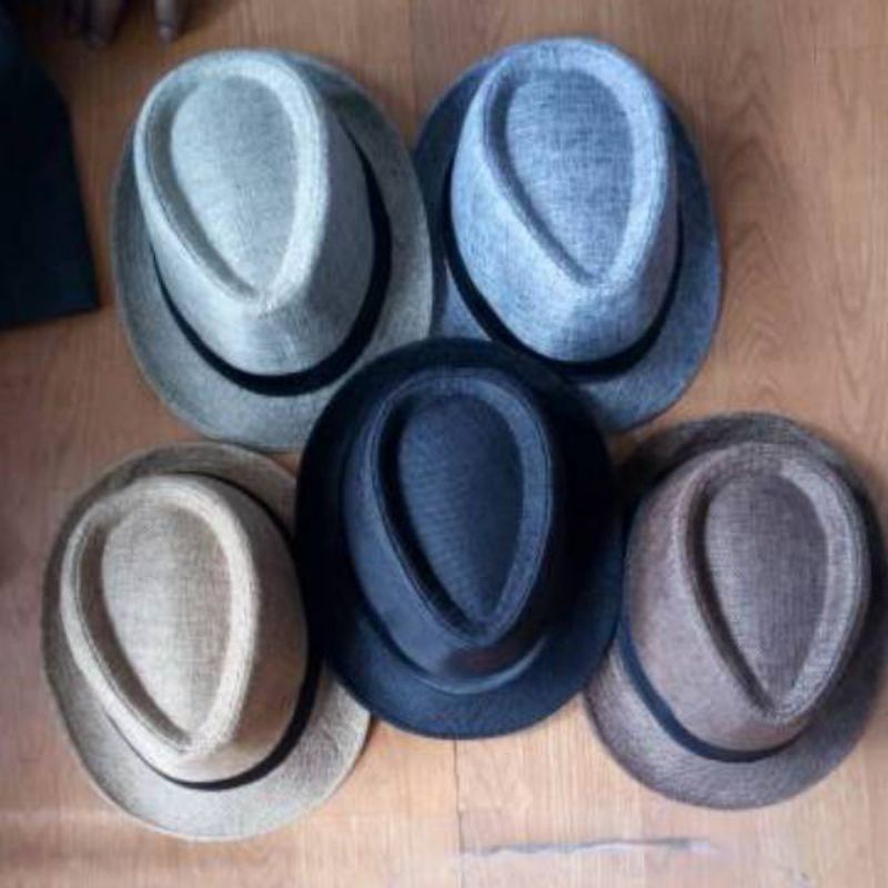 MAY STAR TOPI fedora jerami polos dewasa kualitas import