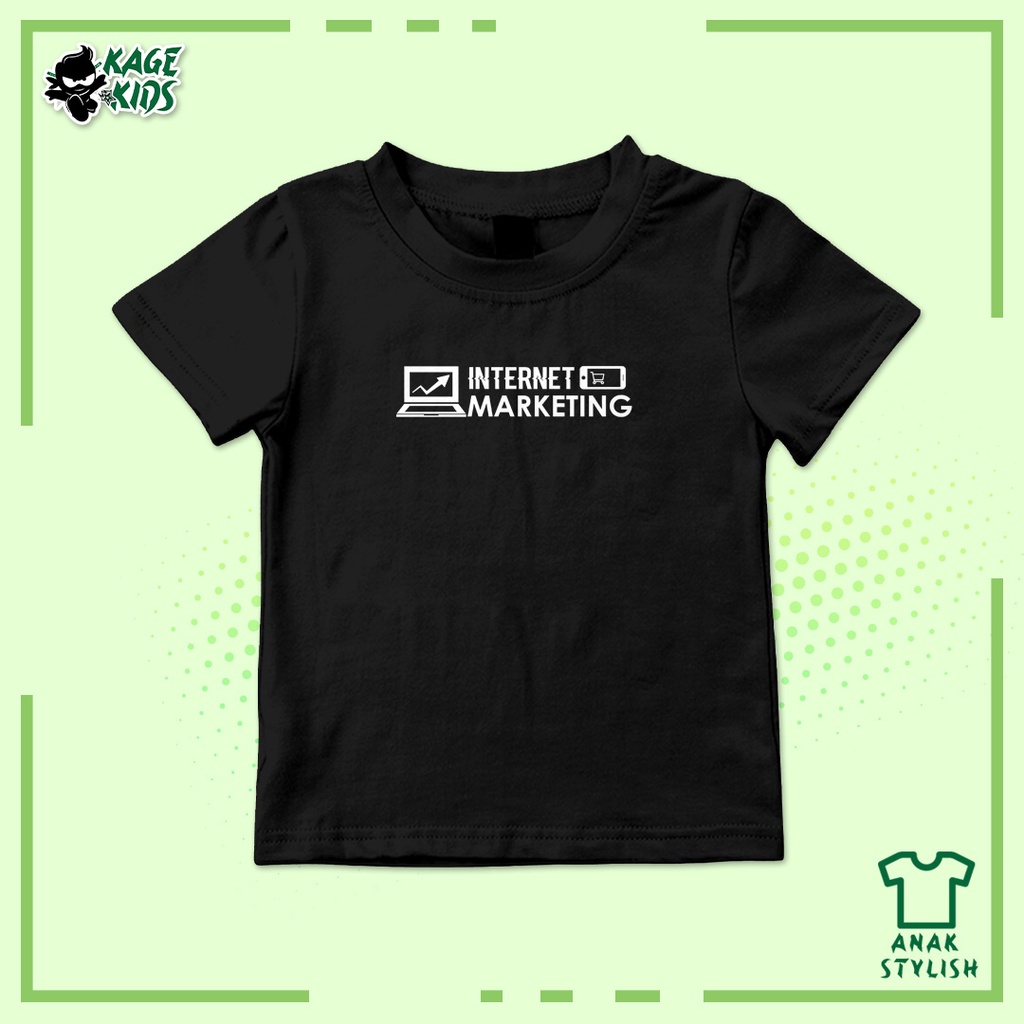 Kaos Distro Anak INTERNET MARKETING Laki Laki dan Perempuan / Umur 1-10 Tahun / Custom Request / Ter