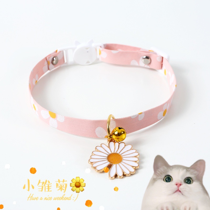 Kalung Rantai adjustable Dengan Liontin Bunga daisy Kecil Untuk Kucing Anjing Kelinci