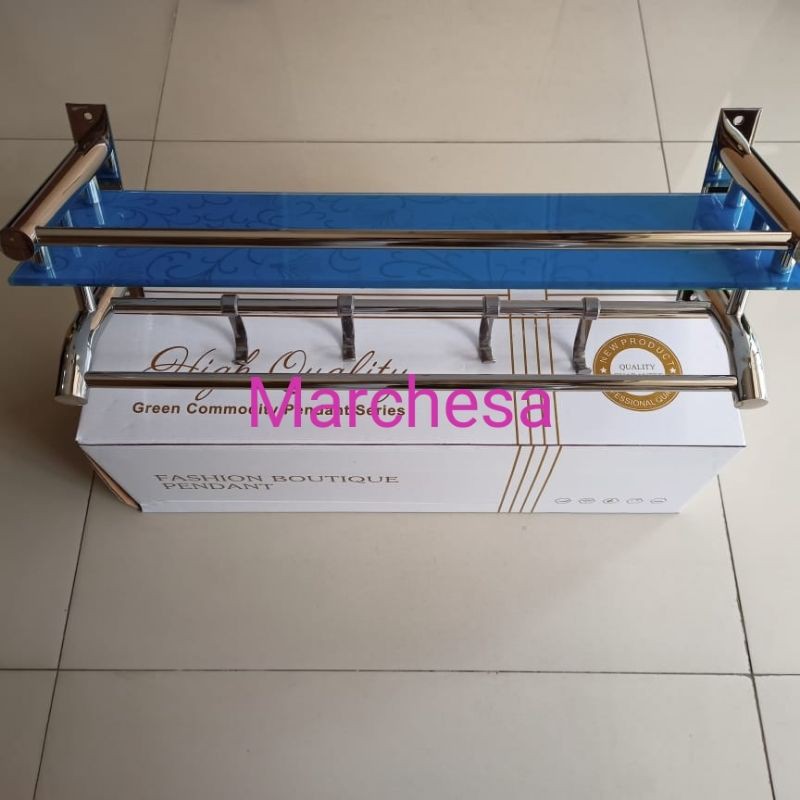 Rak Sabun Dan Rak Dapur Single 5204 Stainless Steel Dan Kaca
