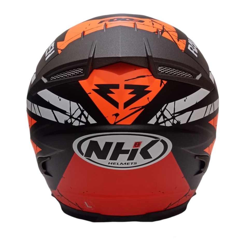 HELM NHK RX9 RACER X NINE RAVEN BLACK RED ORANGE DOFF DOUBLE VISOR FULL FACE ORIGINAL SNI