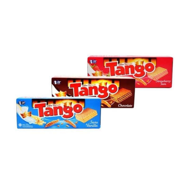 Tango wafer coklat / vanila / strawberry box 163 gr