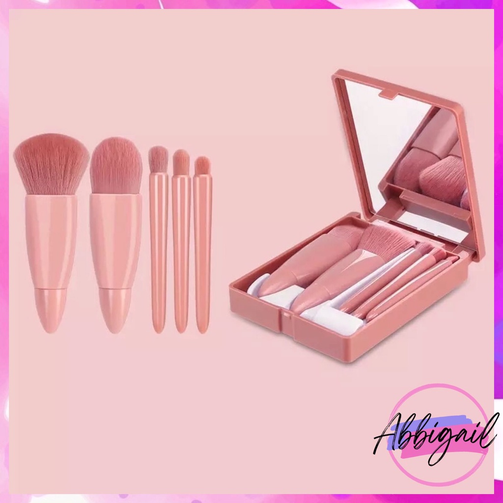 𝘈𝘉𝘎✰ Kuas Cermin 5 in 1 / Brush Make Up Set 5 in 1 / Set Brush 5 in 1 + Cermin / Kuas Makeup Cermin 1109