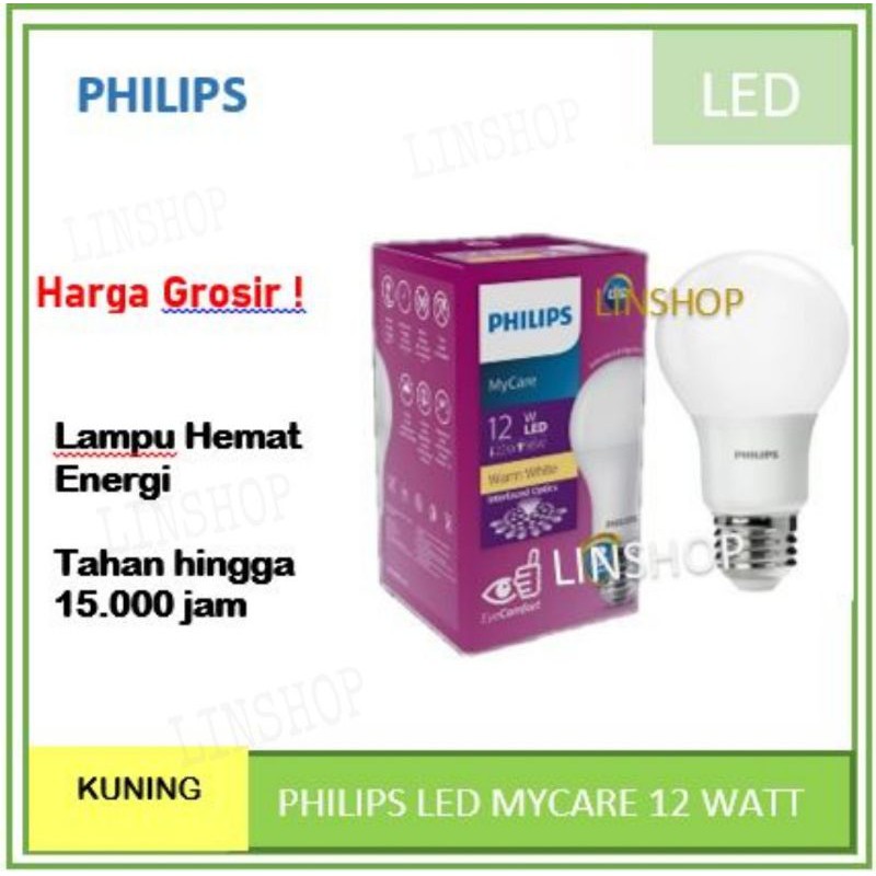 PHILIPS LED BULB 12 WATT / LED PHILIPS 12W 12 W (WARM WHITE / KUNING)