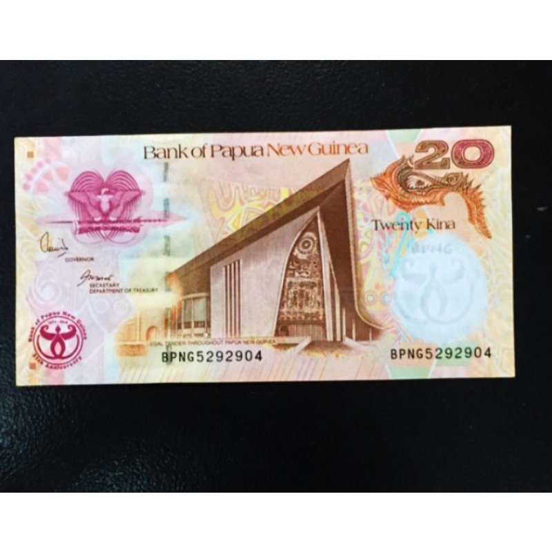 uang asing Papua NEW GUINEA pecahan 20 kina