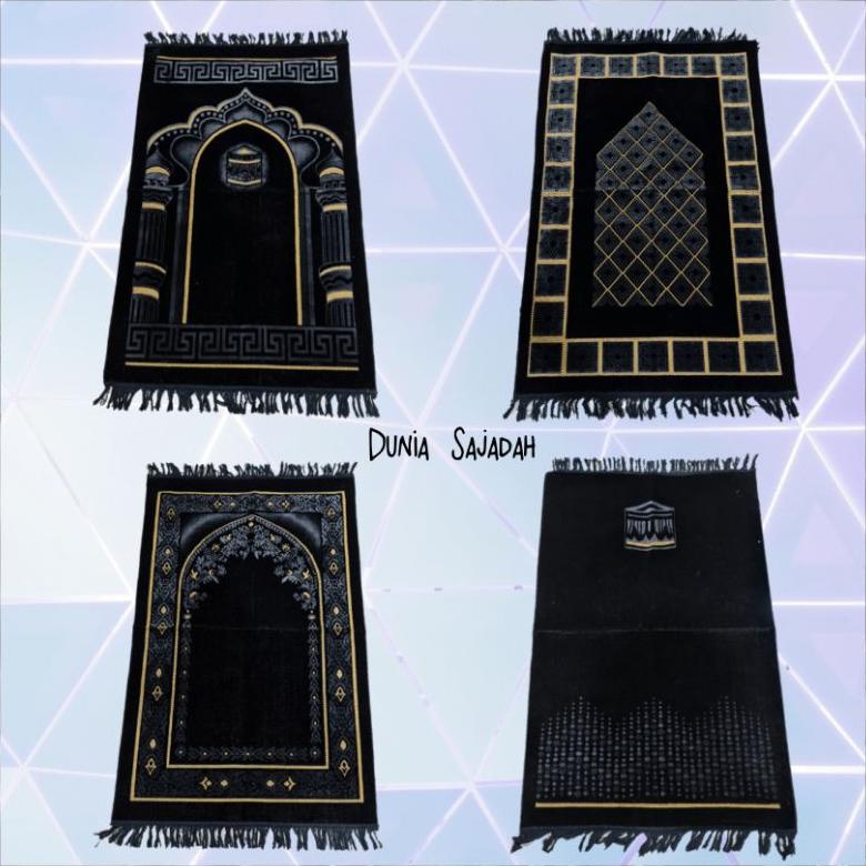 Sajadah Turkey Tebal Hitam / Sajadah Turki Hitam / Sajadah Besar Hitam