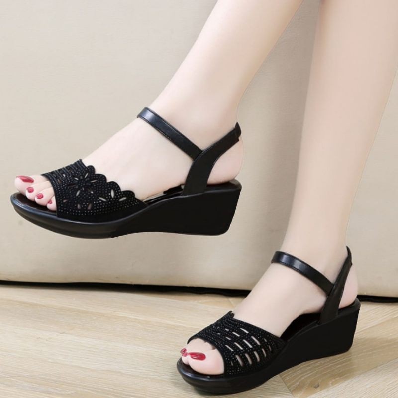 QZ - Sandal Wedges Wanita Model Laser IL 02