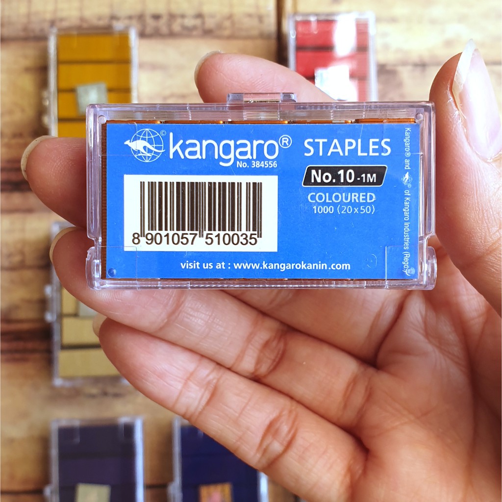 1 Pak Kecil Isi Stapler Warna KANGARO No. 10 - Colored Staples Kangaro No. 10