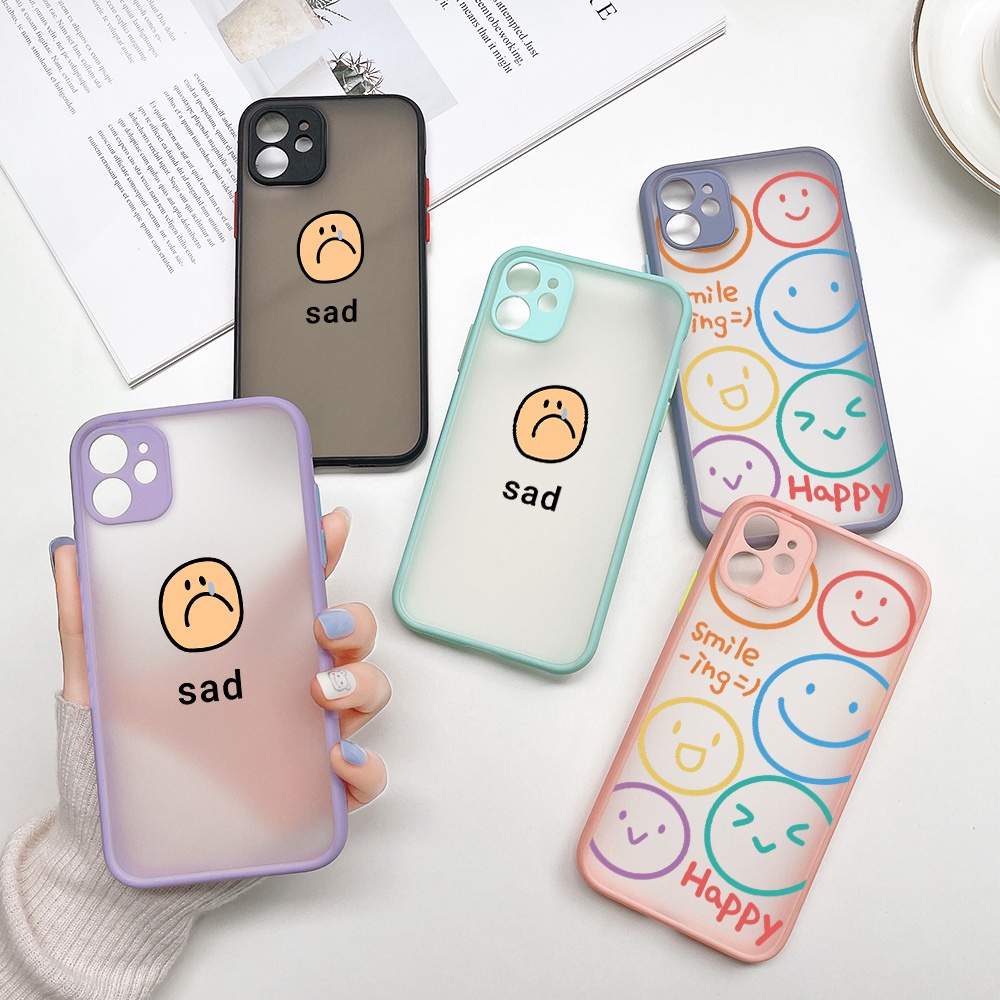 Hard Case Motif Smiley Untuk Iphone 11 12 13 Pro Max Mini X XS Max XR 7 8 6 6S Plus SE 2020