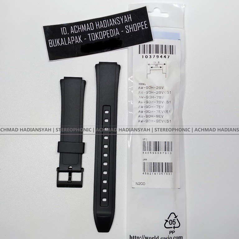 CASIO GSHOCK ORIGINAL Strap Casio GShock AW90H-2BV AW90H-7BV AW90H-7EV AW90H-9EV AW90H Black Doff