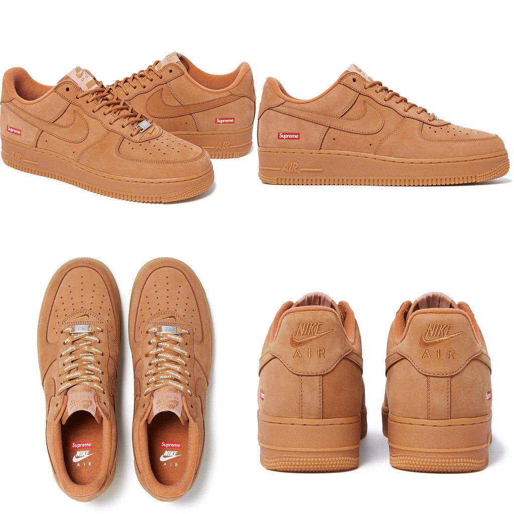 Supreme x Nike Air Force 1 Low Wheat / Flax 100% Authentic