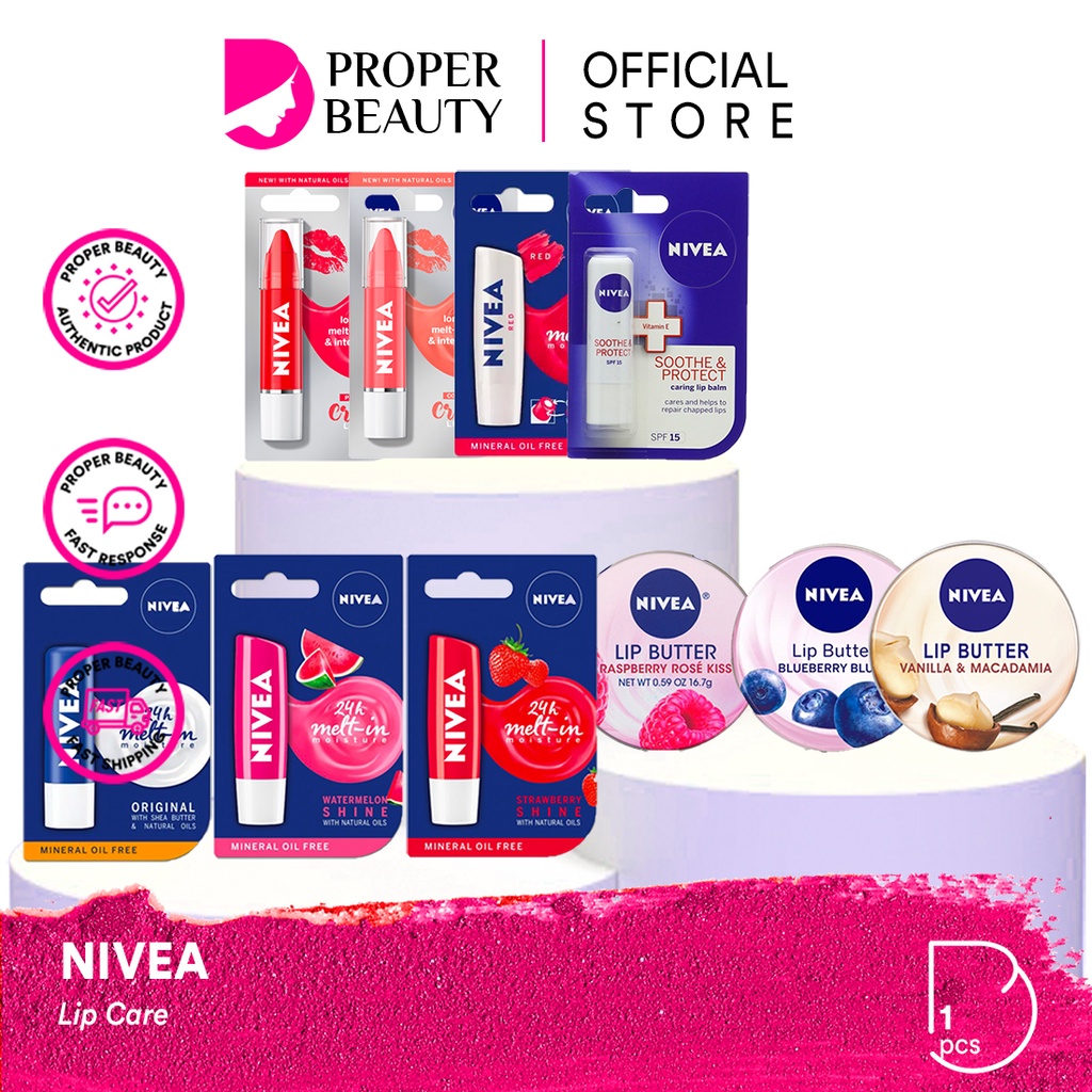 NIVEA Lip Care Jerman / Deodorant Roll On Cleansing Micellar Water Face Body Lotion Facial Essence S