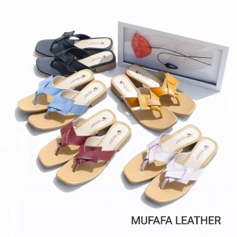 sandal heel kulit sendal heel "delisha"