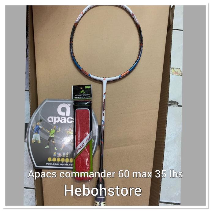 Raket Badminton APACS NEW COMMANDER 60 Free grip kuat 35 LBS ORIGINAL
