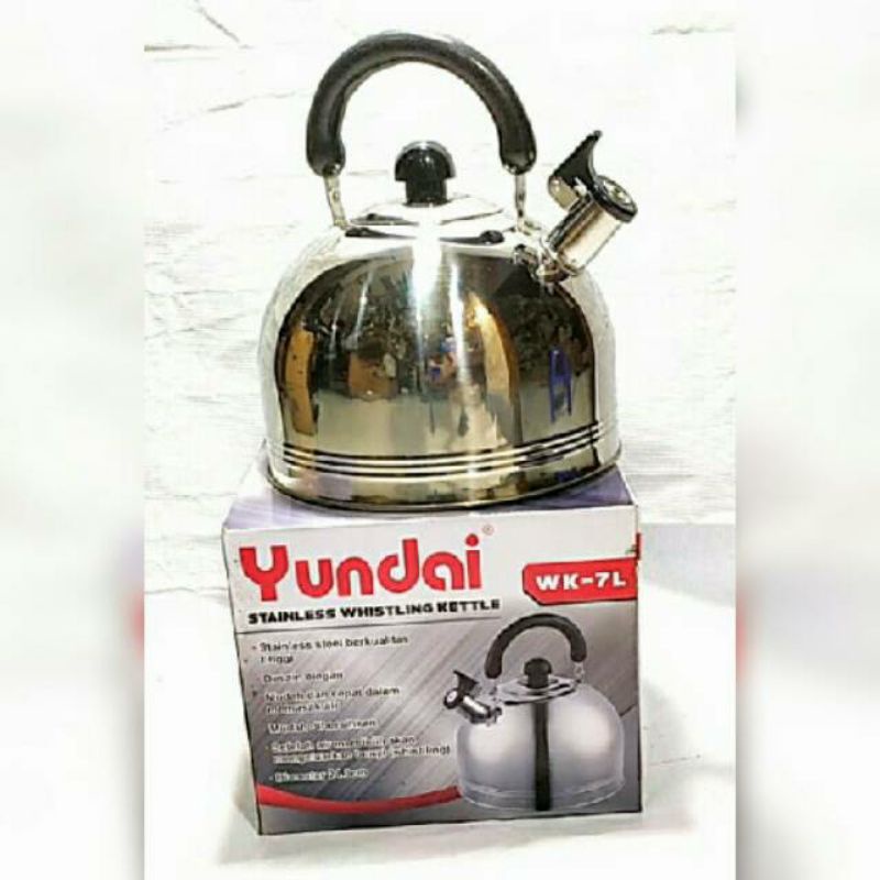 Teko   ,  AIR  ,  Bunyi Siul Yundai  5  &amp; 7 LITER  , Stainless Steel Ketel Whistling