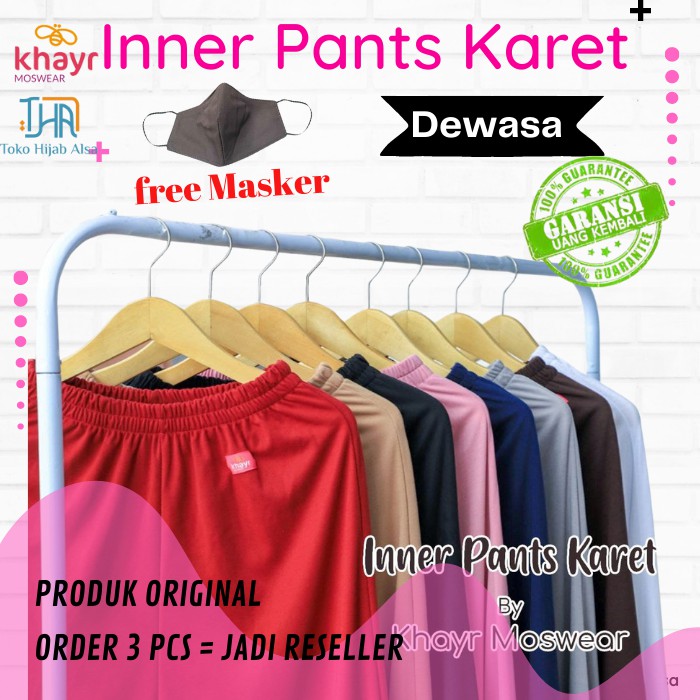 Celamis Inner pants dewasa bahan kaos ukuran jumbo celana dalaman gamis wanita lejing dewasa  jumbo 
