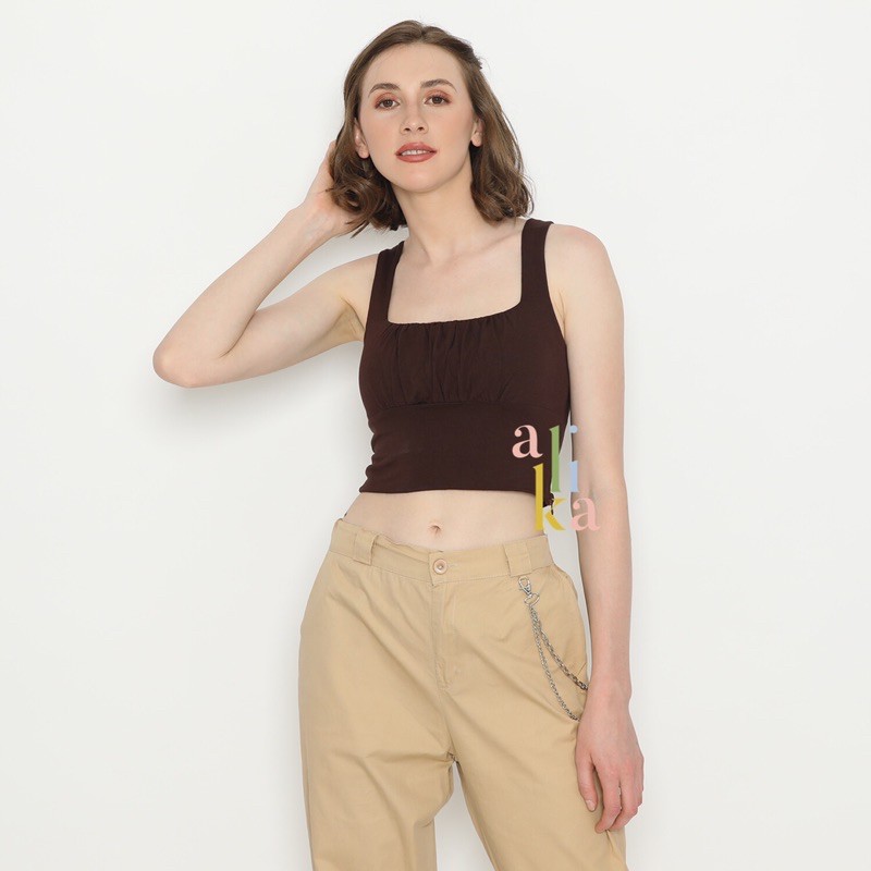 ALIKAMODE Evie - Tank Top Ruffle / Tank Top Trendy / Tank Top Kerut