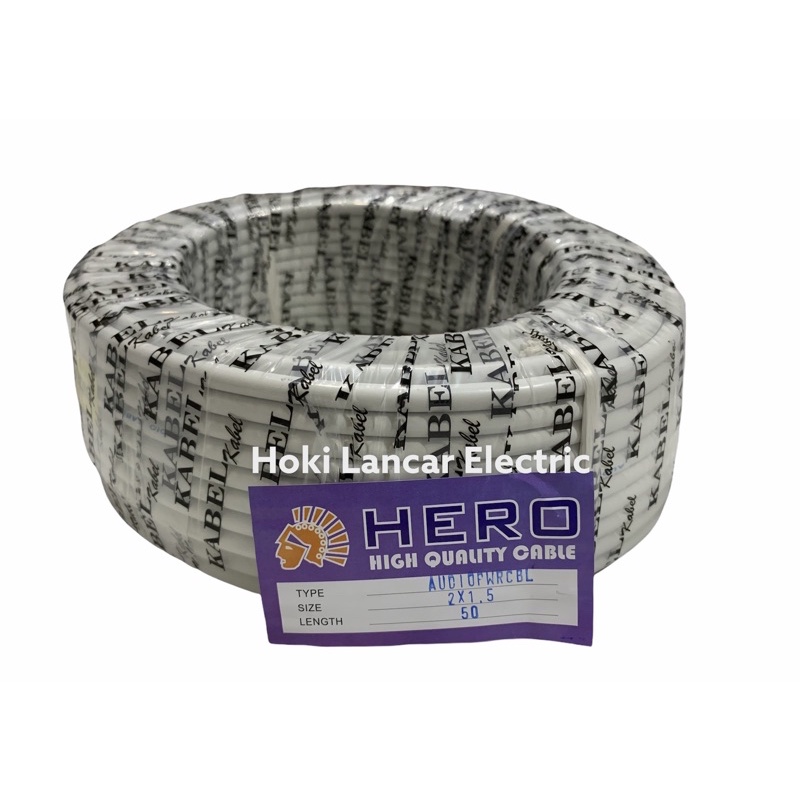 Kabel HERO Listrik NYM Hero 2x1,5 mm 30Meter dan 50 Meter  / Kawat Tunggal / Kabel Murah