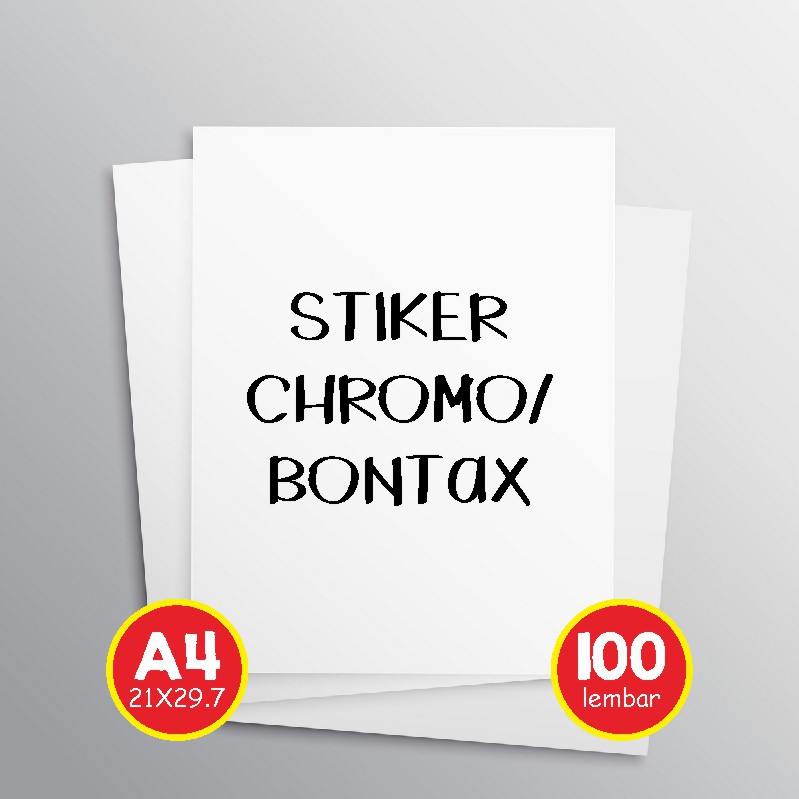 

Stiker Cromo / Bontax uk. A4 Polos (1 pak isi 100 lembar)