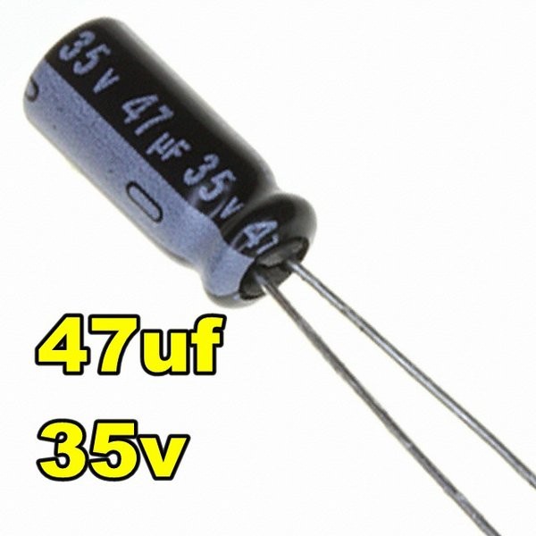 Kapasitor Elektrolit Elco Elko 47uF 35V 47 uF 35 Volt V Capacitor