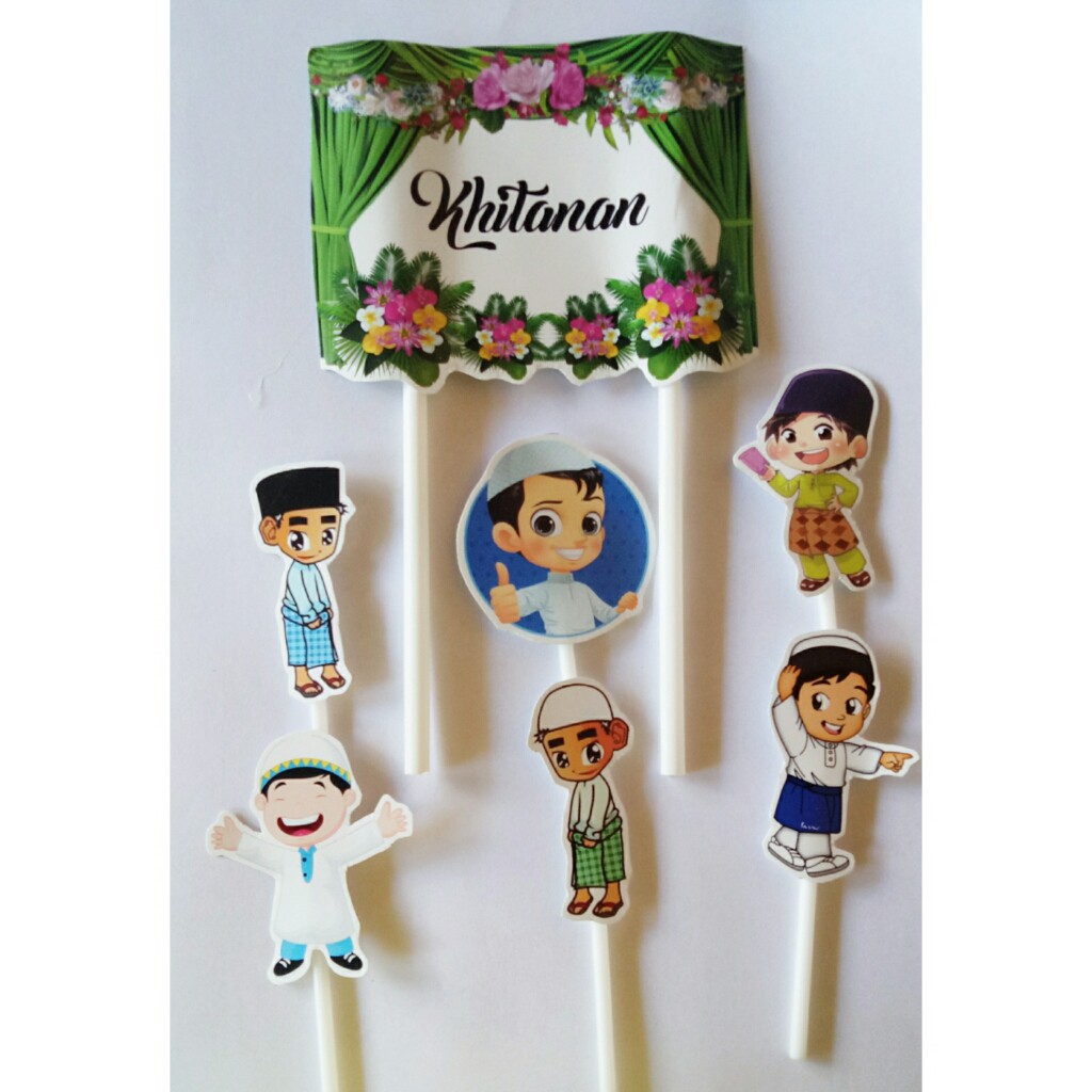 cake topper hiasan kue tema khitanan khitan sunatan sunat topper cake tumpeng edisi khitan sunatan