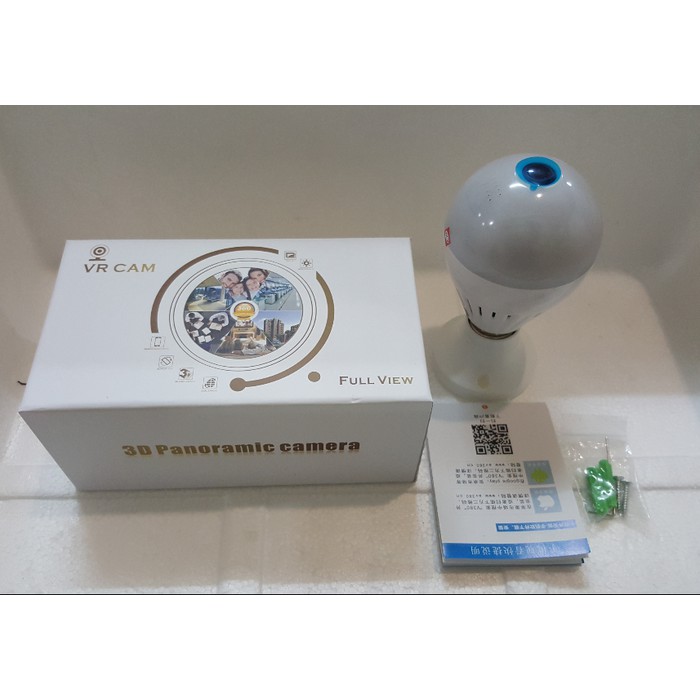 BULB WIRELESS CCTV 3D PANORAMIC CAMERA VR CAM LAMPU BISA NYALA