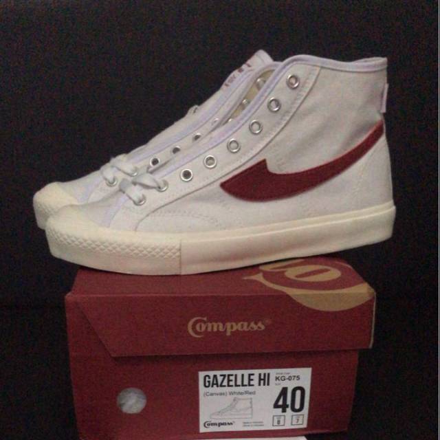  Sepatu  Compass  Gazelle  Hi White Red Shopee Indonesia