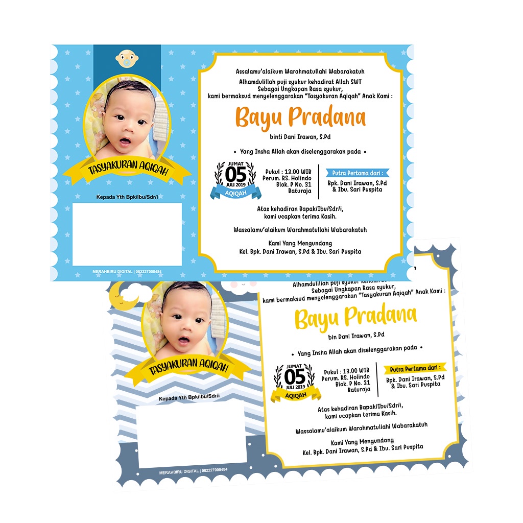 Template 50 Desain Undangan Aqiqah Format Coreldraw Siap Pakai dan edit