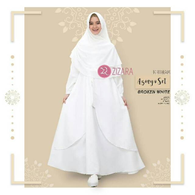 Gamis putih azmya by zizara