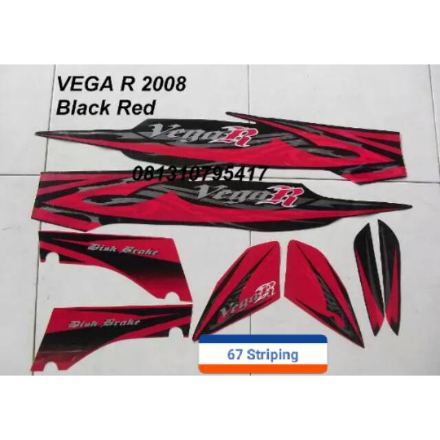 Stiker Striping Motor Yamaha Vega R 2008 Merah Shopee Indonesia