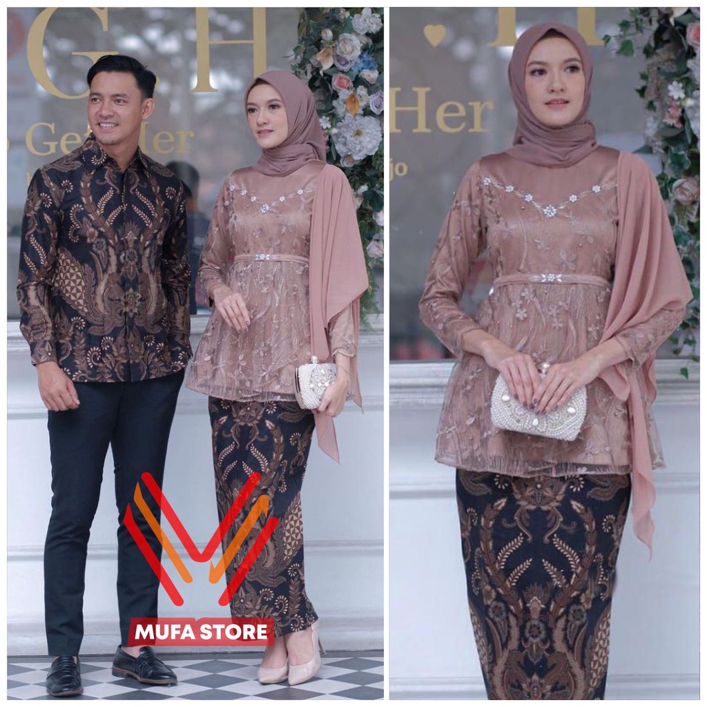 Jual Batik Couple Kebaya Modern Kebaya Wisuda Lamaran Baju Tunangan Batik Brukat Terbaru Baju
