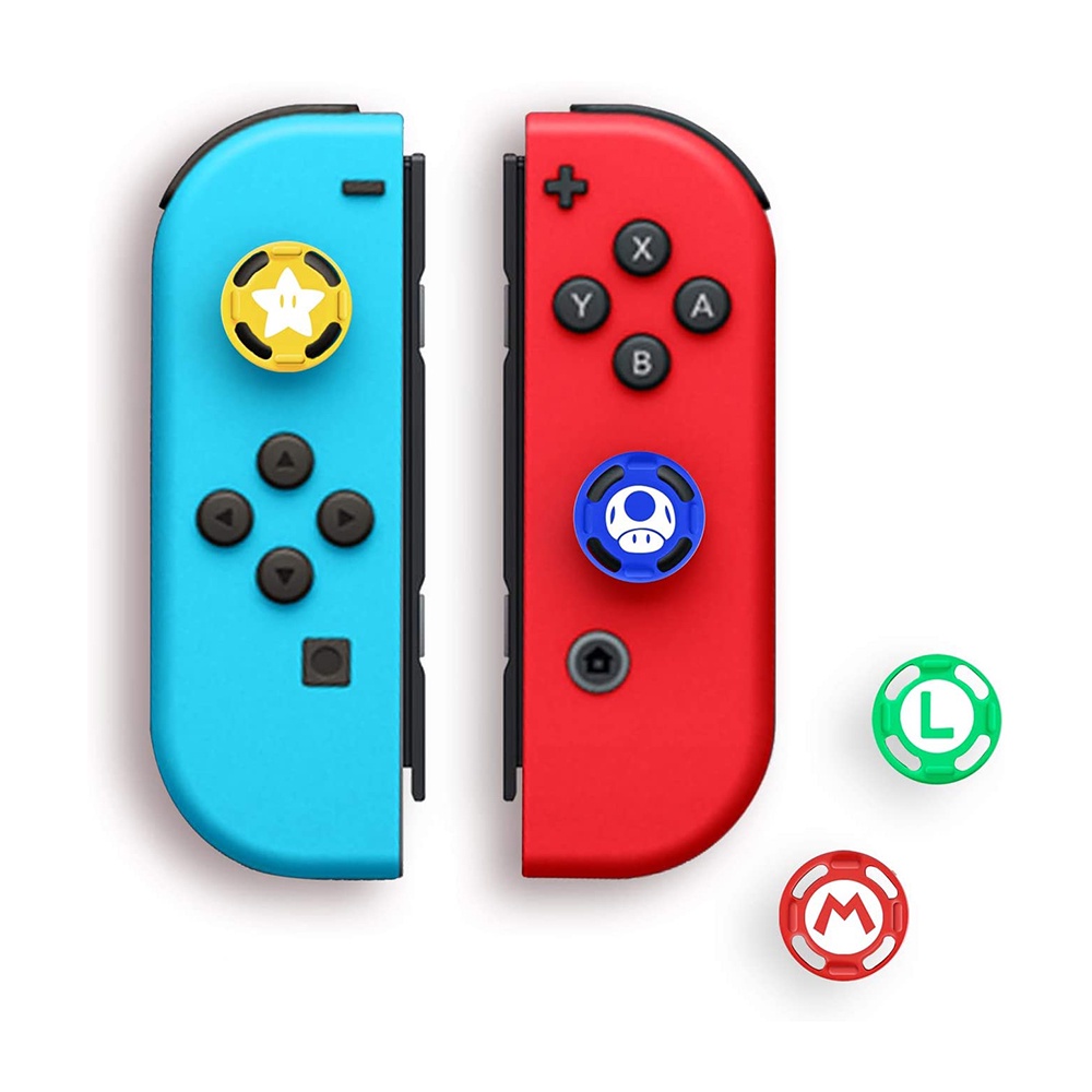 4pcs Cover Pelindung Thumb Grip Bahan Silikon Untuk Nintendo Switch Lite / Switch / Wii U