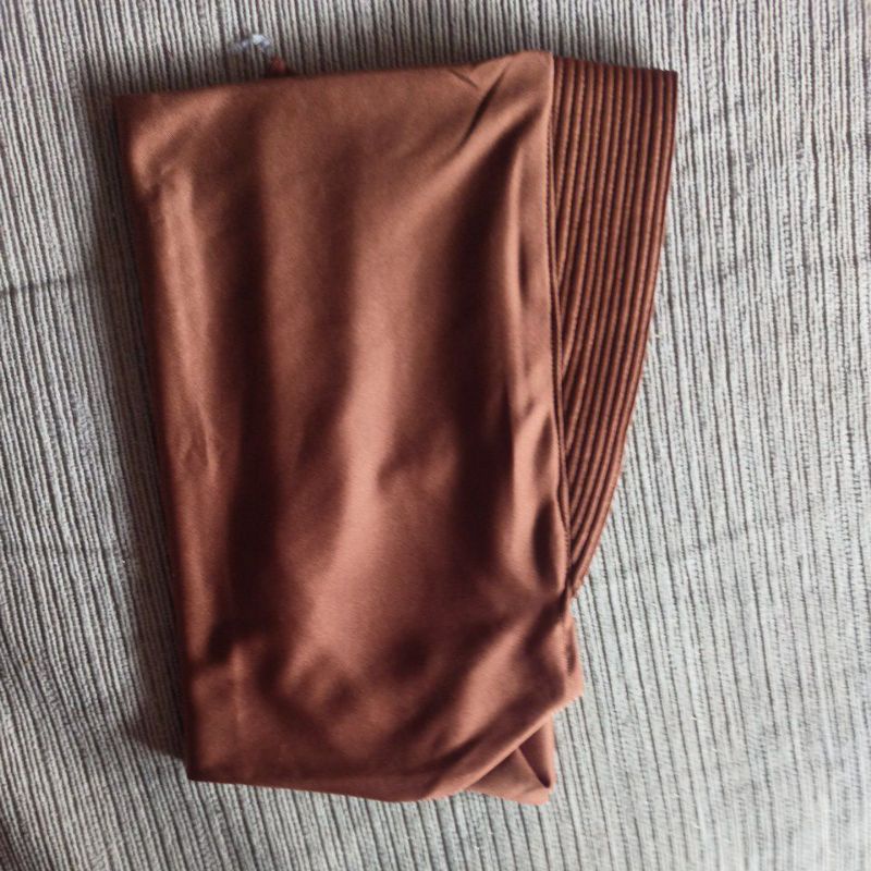 Jilbab Volly sport instan / Hijab olahraga jersey  lycra Kerudung instant jokowi-VOLLY - COKLAT muda