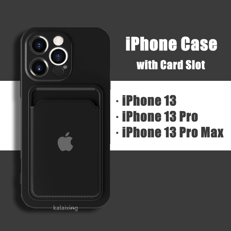 Case Bahan Karet Silikon Dengan Slot Kartu Kredit Untuk Iphone 13 Pro Max 12pro