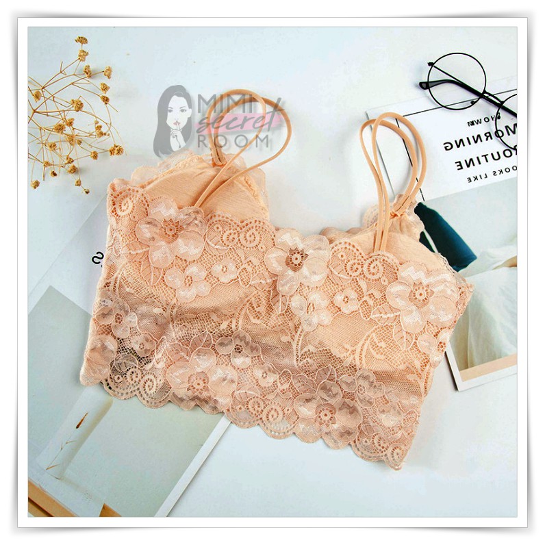 ❤ MIMI ❤ Bra Brukat ala Fashion Korea Import murah Renda Tali Ganda Backless Lace Camisol EXCLUSIVE