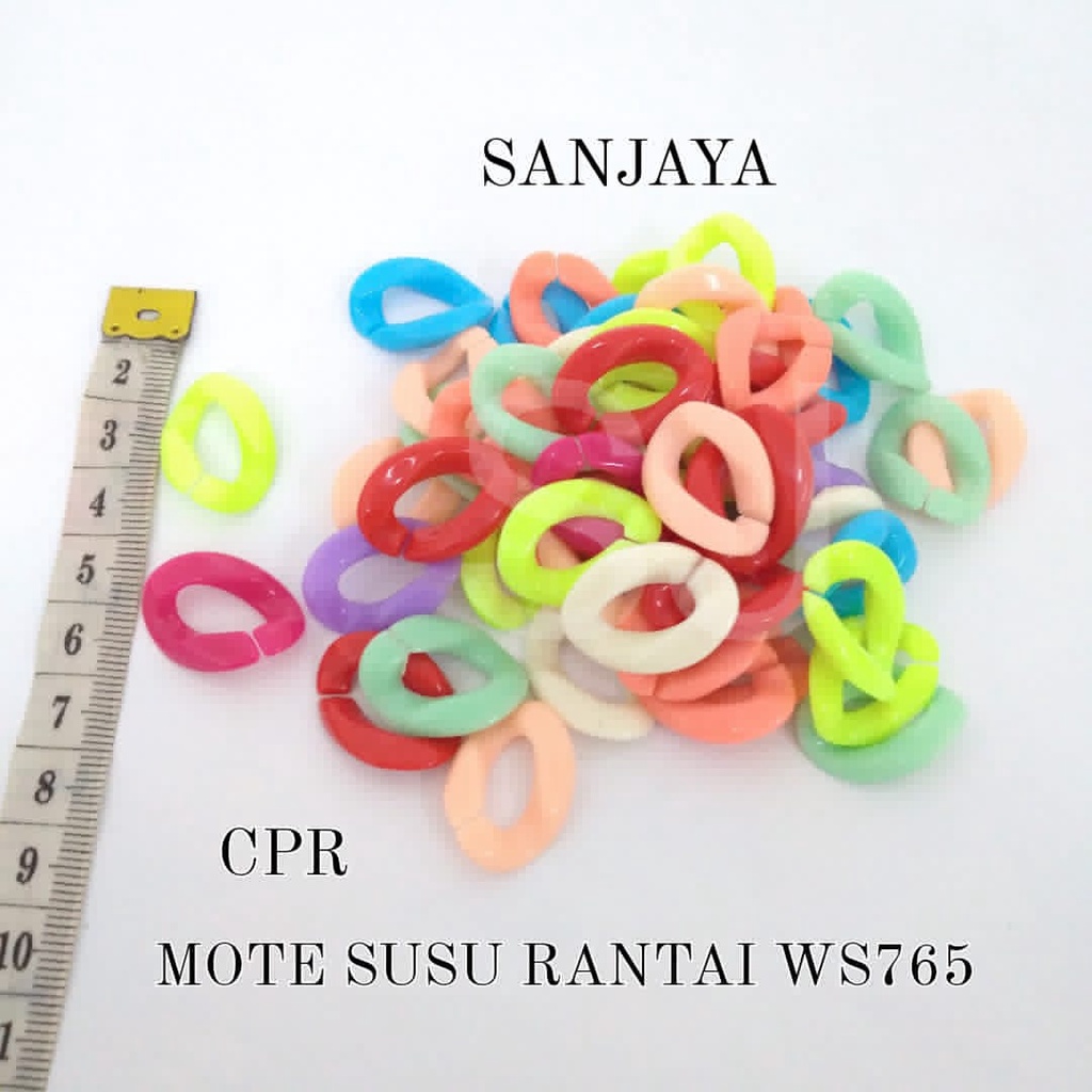 RANTAI SUSU / RANTAI SUSUN / RANTAI PLASTIK WARNA WARNI / STRAP MASKER / CONNECTOR MASKER / MOTE SUSU RANTAI WS 765 CPR