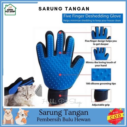 Sarung Tangan Sikat Grooming - Sisir Mandi Kucing Anjing Pet Grooming