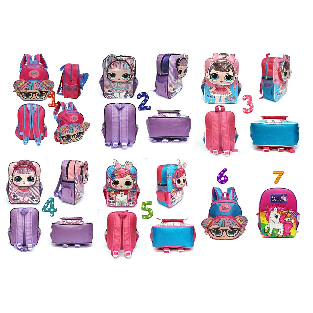 PROMO TAS Ransel Anak TK Atau Play Group / Paud Bahan Tahan Air Gambar Anak Cewek Lengkap