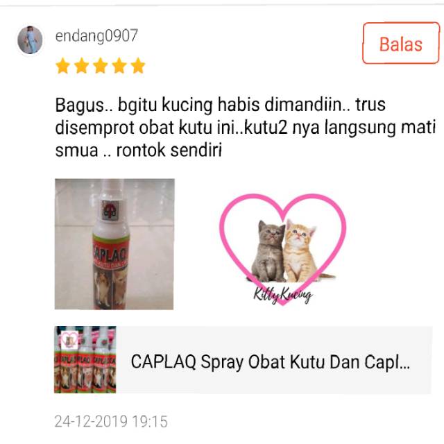 CAPLAQ Spray Obat Kutu Dan Caplaq Kucing Anjing