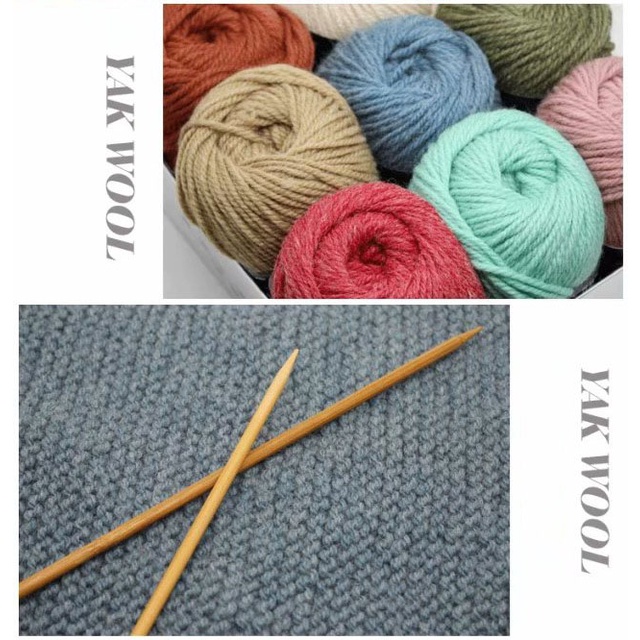 1 pcs 100g benang wol yak crochet benang benang rajut tangan 3ply wol yak pencelupan wol halus