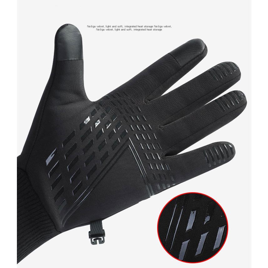 G5U Dake Sarung Tangan Touch Screen Winter Waterproof Cycling Gloves Size L - D021 - Black Or-i