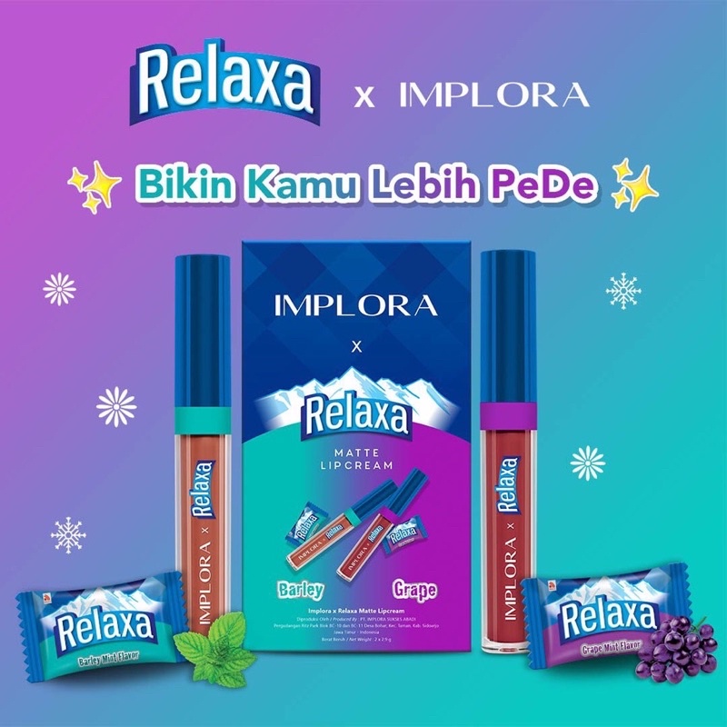 IMPLORA MATTE LIPCREAM RELAXA BARLEY &amp; GRAPE | Implora Relaxa | LIMITED EDITION