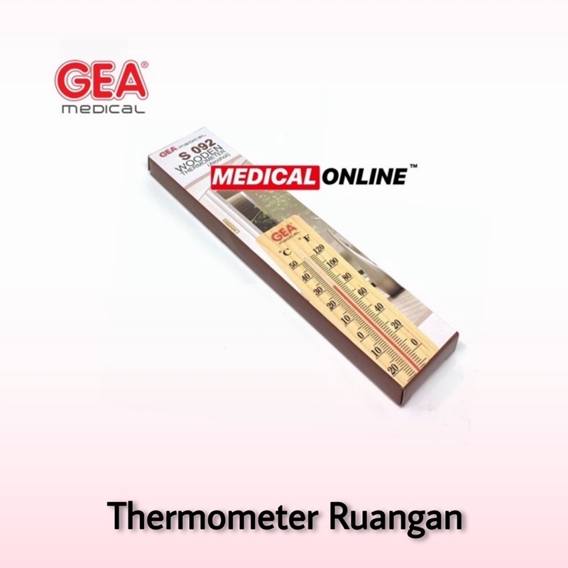 THERMOMETER RUANGAN DINDING GEA MEDICAL S 092 S092 WOODEN KAYU TERMOMETER MEDICALONLINE