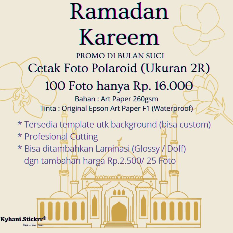 Promo cetak 100 Foto Polaroid 2R