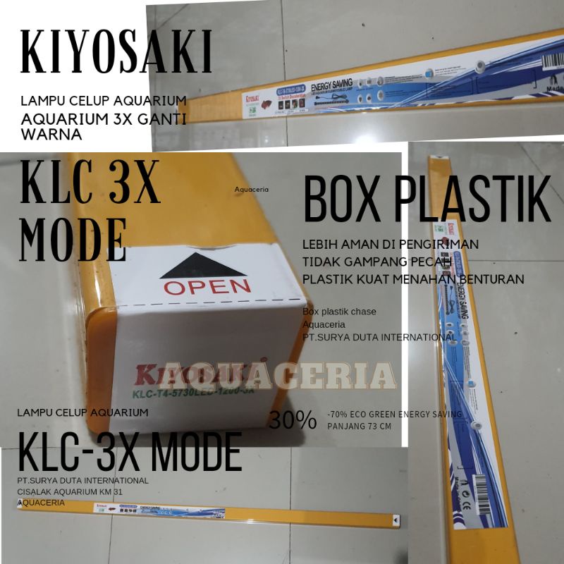 Lampu celup aquarium 80Cm KIYOSAKI KLC 800 3X Ganti mode warna lampu LED celup-Chasing plastik