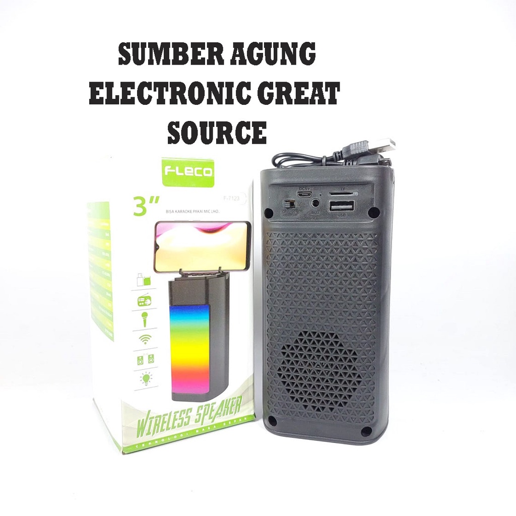 Fleco F7123 Wireless Speaker Bluetooth 3inch Dengan Lampu RGB Trico